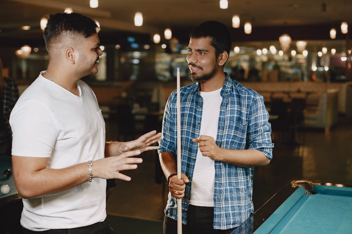 Men Playing Billiards